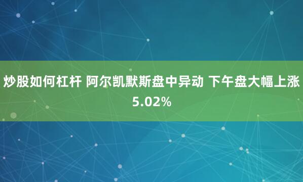 炒股如何杠杆 阿尔凯默斯盘中异动 下午盘大幅上涨5.02%