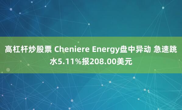 高杠杆炒股票 Cheniere Energy盘中异动 急速跳水5.11%报208.00美元