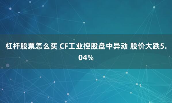 杠杆股票怎么买 CF工业控股盘中异动 股价大跌5.04%