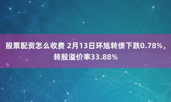 股票配资怎么收费 2月13日环旭转债下跌0.78%，转股溢价率33.88%