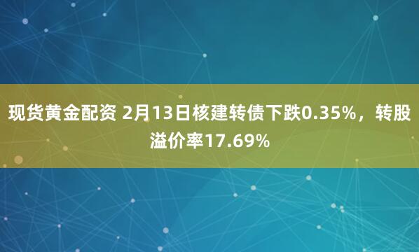 现货黄金配资 2月13日核建转债下跌0.35%，转股溢价率17.69%