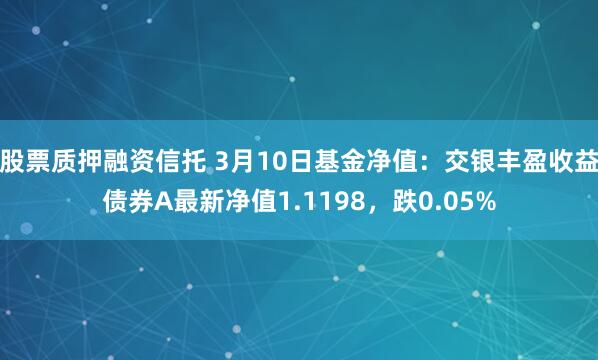 股票质押融资信托 3月10日基金净值：交银丰盈收益债券A最新净值1.1198，跌0.05%