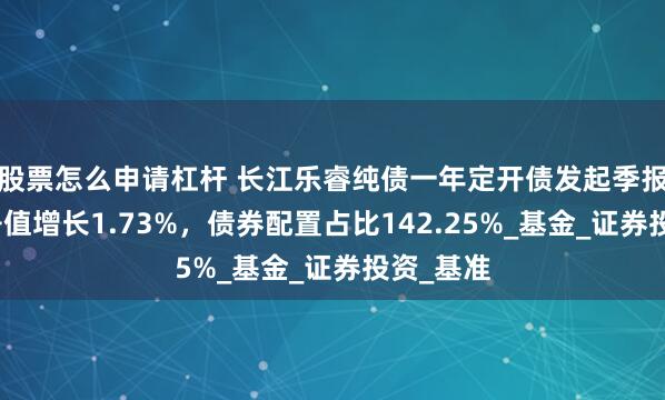 股票怎么申请杠杆 长江乐睿纯债一年定开债发起季报解读：净值增长1.73%，债券配置占比142.25%_基金_证券投资_基准