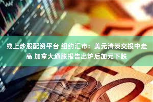 线上炒股配资平台 纽约汇市：美元清淡交投中走高 加拿大通胀报告出炉后加元下跌