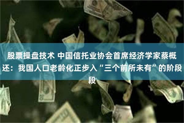 股票操盘技术 中国信托业协会首席经济学家蔡概还：我国人口老龄化正步入“三个前所未有”的阶段